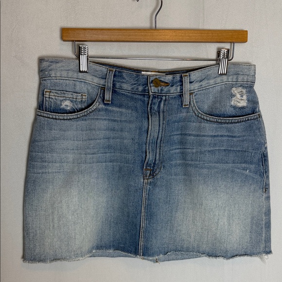 Frame Denim Le Mini Skirt Size 30 (10) Fray Edge in Ryde 100% Cotton Festival - Picture 2 of 9